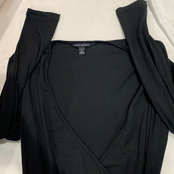 Banana Republic Black Long Sleeve V Neck Mini Dress - Picture 6 of 11